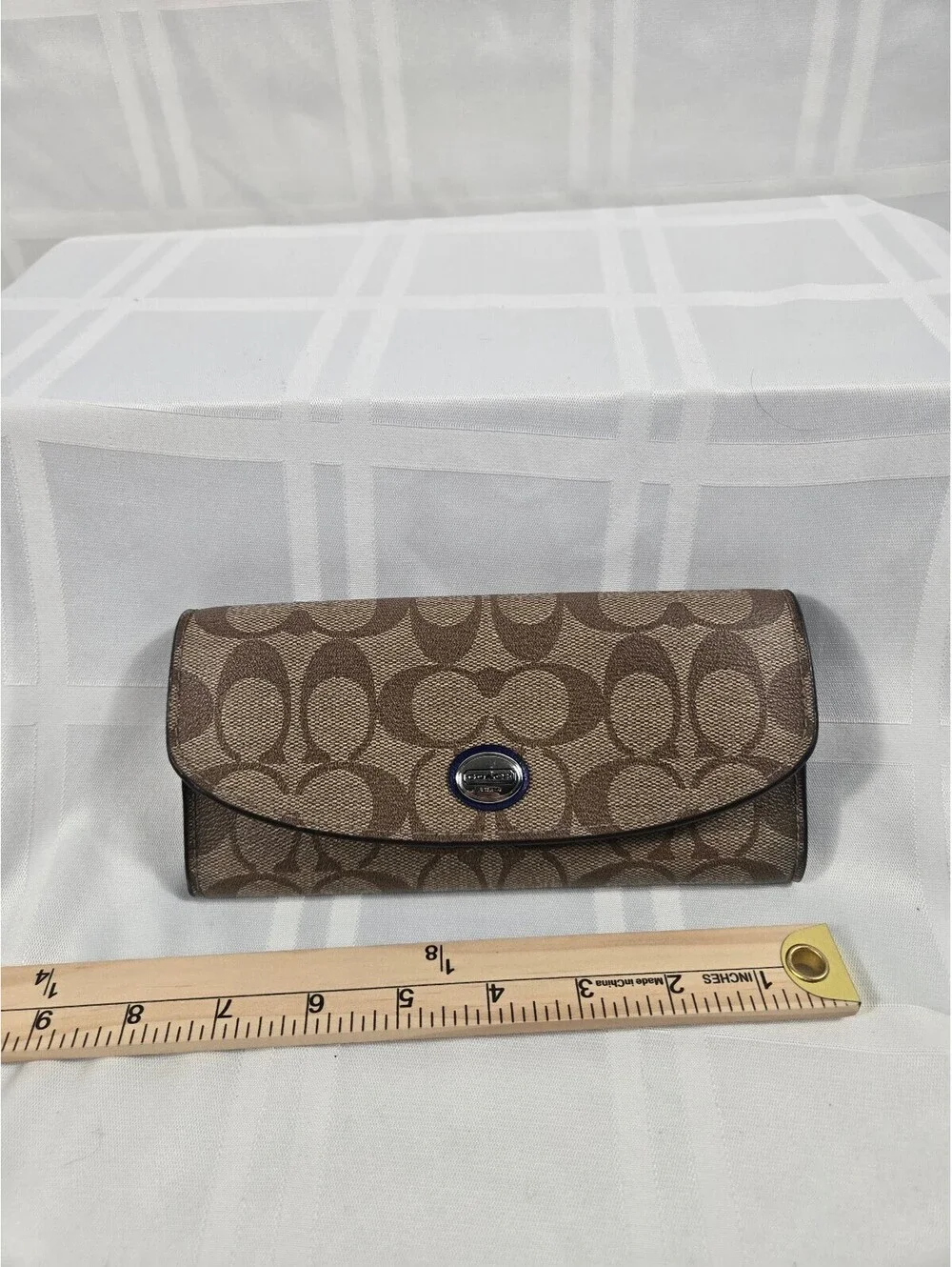Beautiful Coach Peyton Signature Slim Envelope Wallet Khaki